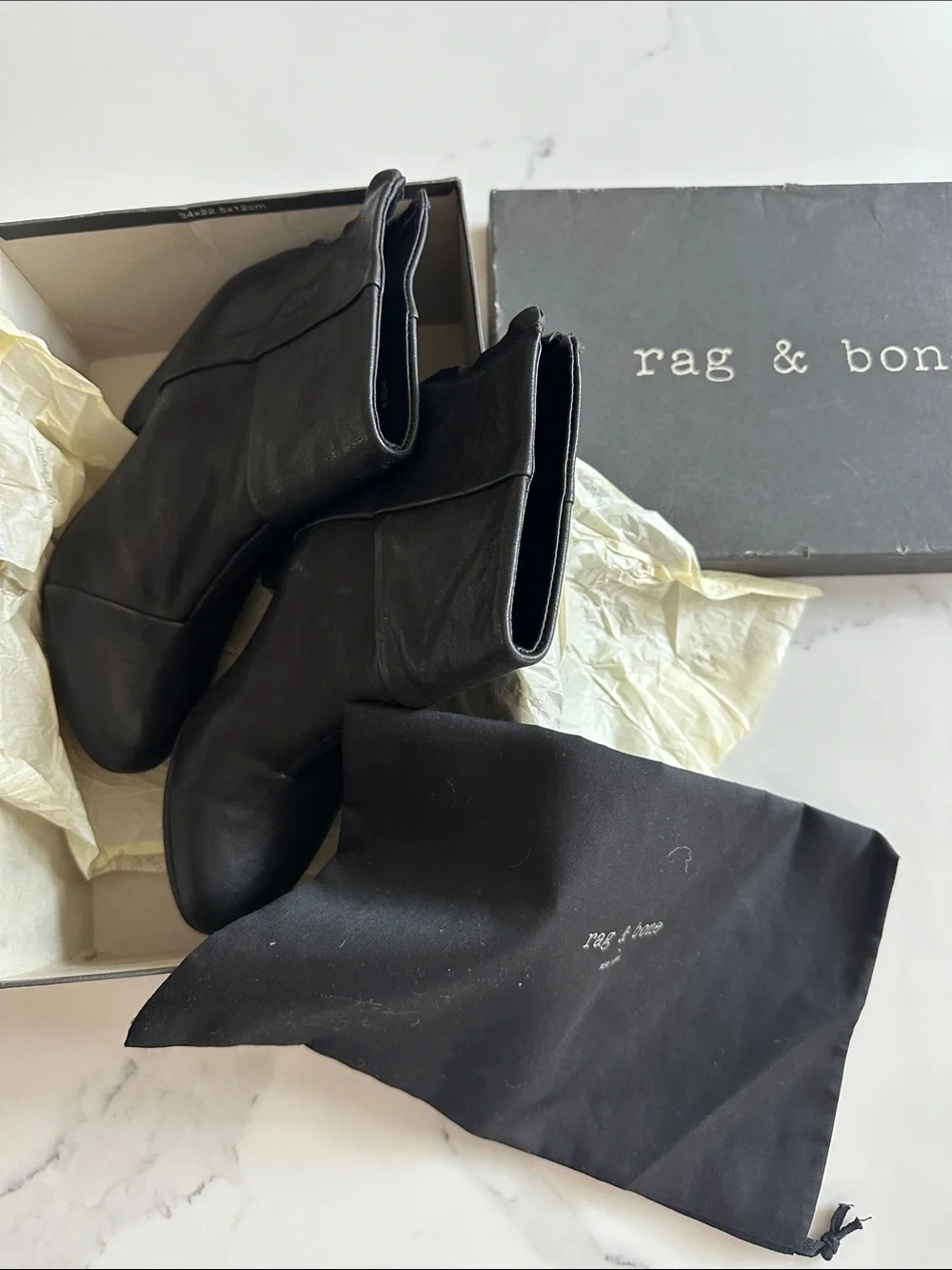 Rag & Bone Classic Newbury Black Leather Ankle Booties